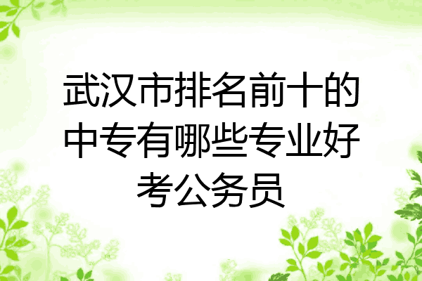 武汉市排名前十的中专有哪些专业好考公务员