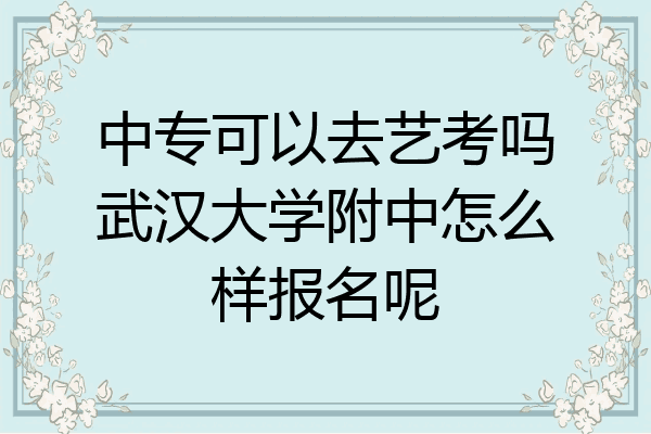 中专可以去艺考吗武汉大学附中怎么样报名呢