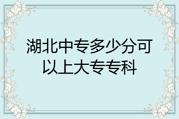 湖北中专多少分可以上大专专科