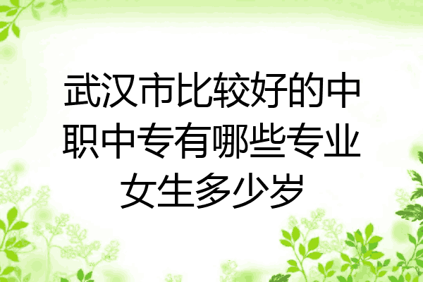 武汉市比较好的中职中专有哪些专业女生多少岁