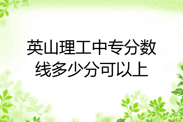 英山理工中专分数线多少分可以上