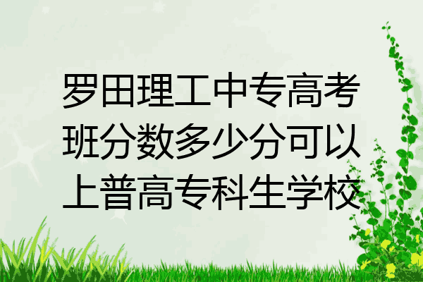 罗田理工中专高考班分数多少分可以上普高专科生学校