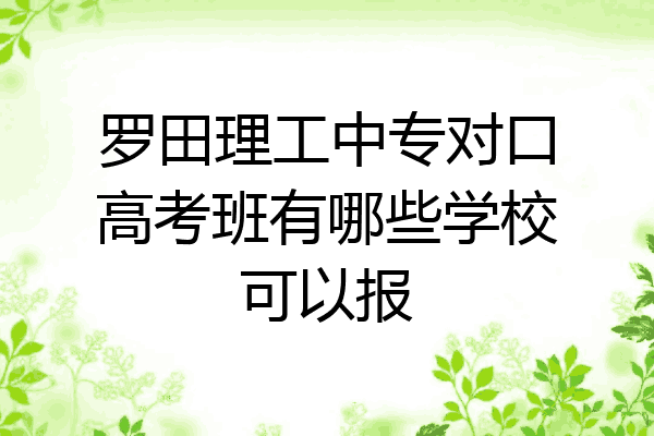 罗田理工中专对口高考班有哪些学校可以报