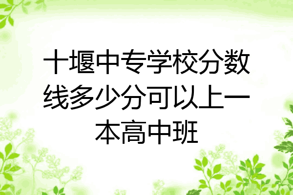 十堰中专学校分数线多少分可以上一本高中班