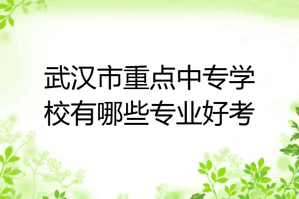 武汉市重点中专学校有哪些专业好考
