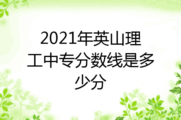 2021年英山理工中专分数线是多少分