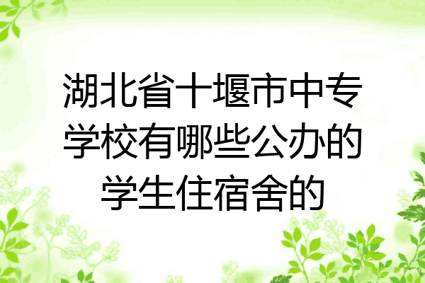 湖北省十堰市中专学校有哪些公办的学生住宿舍的