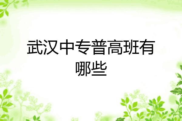 武汉中专普高班有哪些