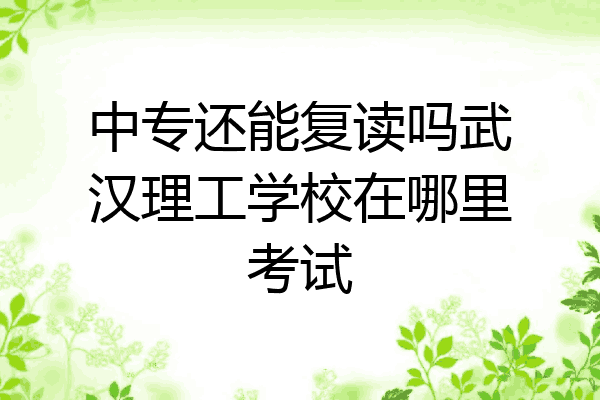 中专还能复读吗武汉理工学校在哪里考试