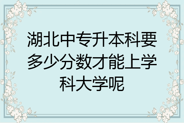 湖北中专升本科要多少分数才能上学科大学呢