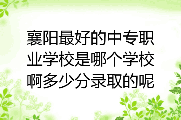 襄阳最好的中专职业学校是哪个学校啊多少分录取的呢