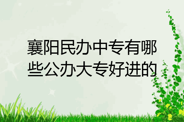 襄阳民办中专有哪些公办大专好进的