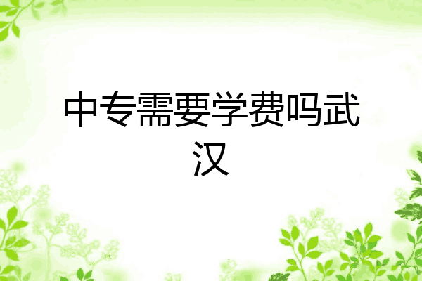 中专需要学费吗武汉