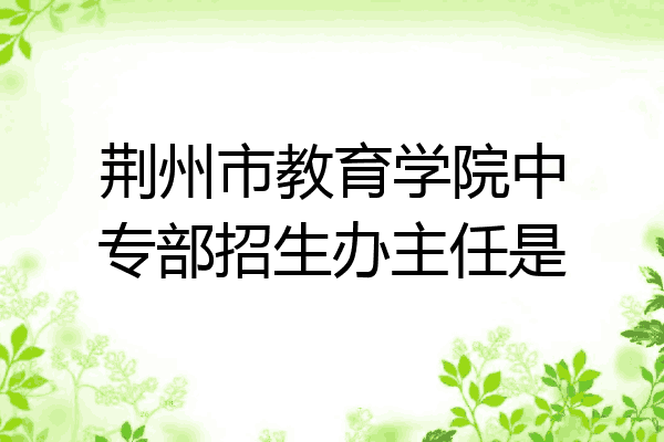 荆州市教育学院中专部招生办主任是