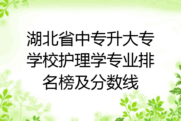 湖北省中专升大专学校护理学专业排名榜及分数线
