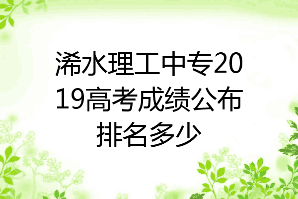 浠水理工中专2019高考成绩公布排名多少