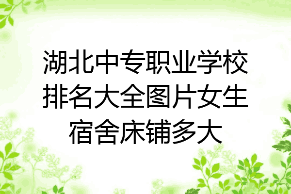 湖北中专职业学校排名大全图片女生宿舍床铺多大