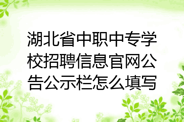 湖北省中职中专学校招聘信息官网公告公示栏怎么填写