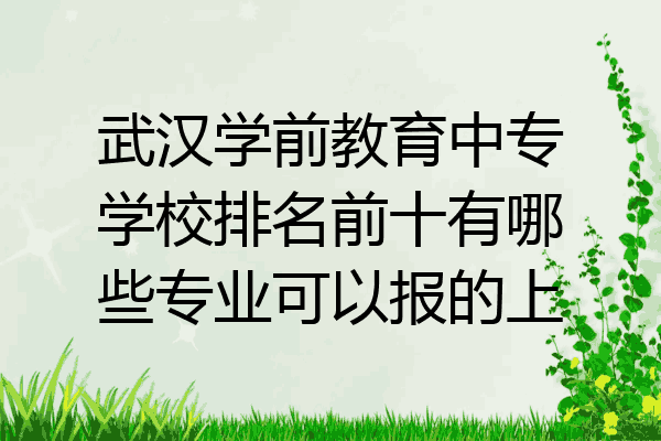 武汉学前教育中专学校排名前十有哪些专业可以报的上