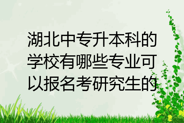 湖北中专升本科的学校有哪些专业可以报名考研究生的