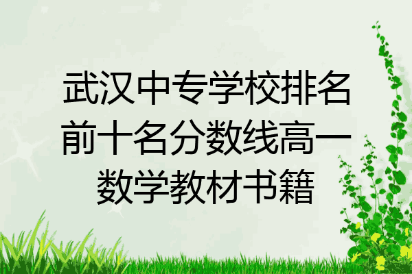 武汉中专学校排名前十名分数线高一数学教材书籍