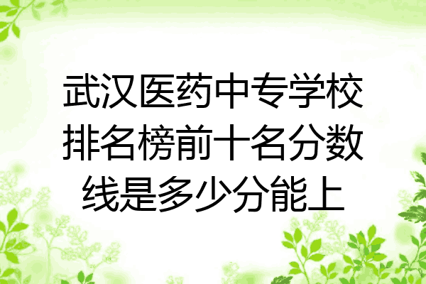 武汉医药中专学校排名榜前十名分数线是多少分能上