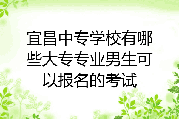 宜昌中专学校有哪些大专专业男生可以报名的考试