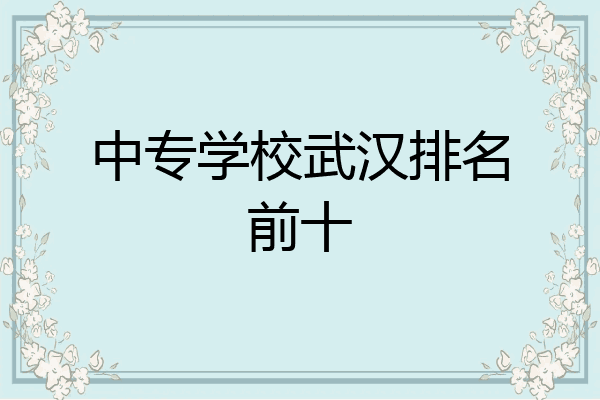 中专学校武汉排名前十