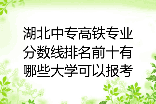 湖北中专高铁专业分数线排名前十有哪些大学可以报考
