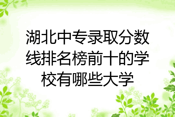 湖北中专录取分数线排名榜前十的学校有哪些大学