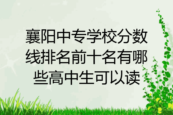 襄阳中专学校分数线排名前十名有哪些高中生可以读