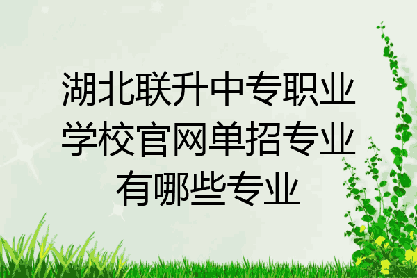 湖北联升中专职业学校官网单招专业有哪些专业