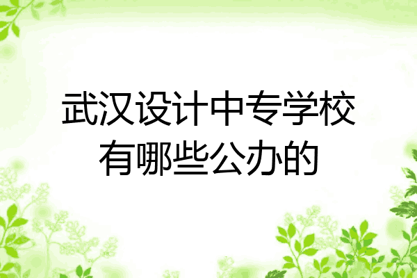 武汉设计中专学校有哪些公办的
