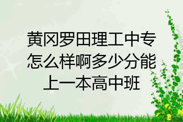 黄冈罗田理工中专怎么样啊多少分能上一本高中班