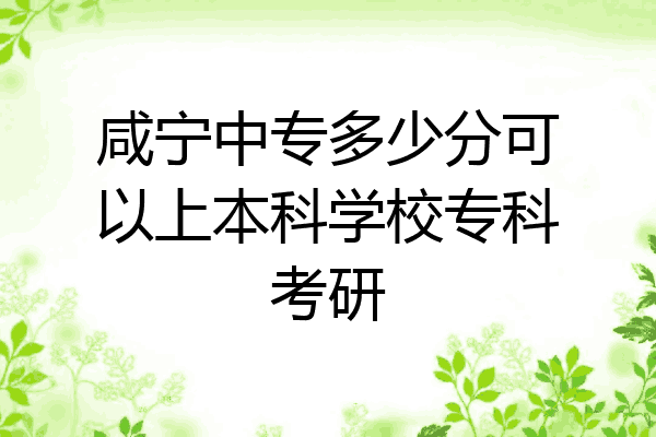 咸宁中专多少分可以上本科学校专科考研