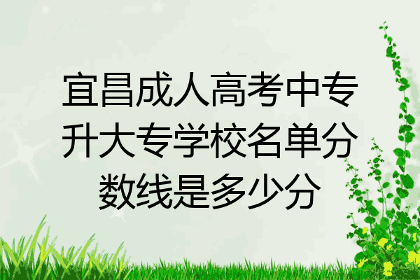宜昌成人高考中专升大专学校名单分数线是多少分