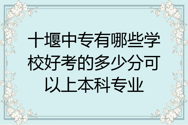 十堰中专有哪些学校好考的多少分可以上本科专业