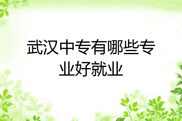 武汉中专有哪些专业好就业