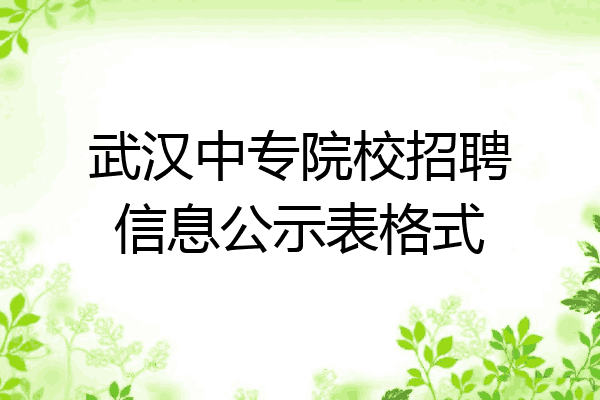 武汉中专院校招聘信息公示表格式
