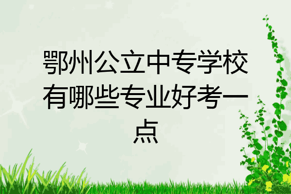 鄂州公立中专学校有哪些专业好考一点