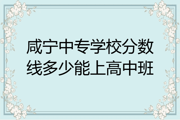咸宁中专学校分数线多少能上高中班