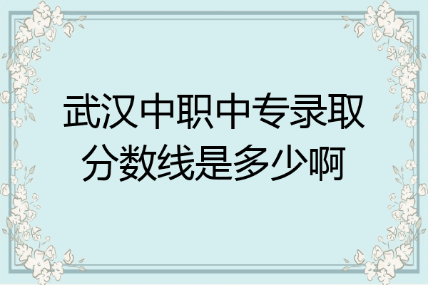 武汉中职中专录取分数线是多少啊