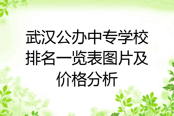武汉公办中专学校排名一览表图片及价格分析