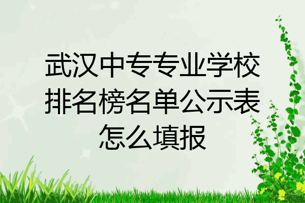 武汉中专专业学校排名榜名单公示表怎么填报