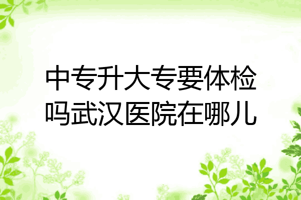 中专升大专要体检吗武汉医院在哪儿