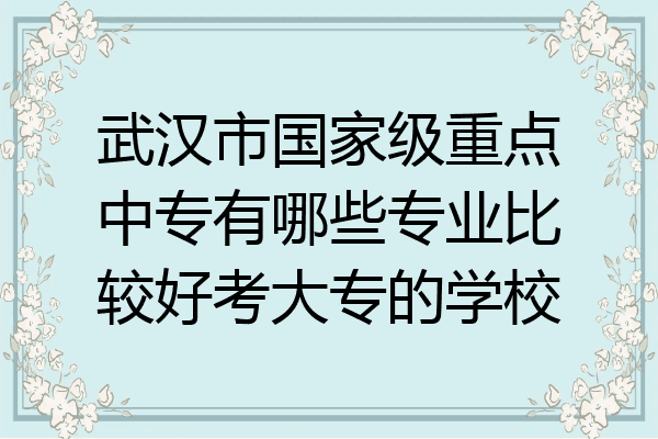 武汉市国家级重点中专有哪些专业比较好考大专的学校