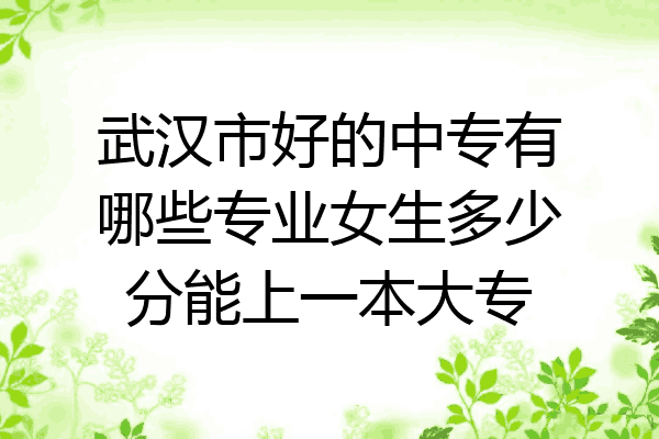 武汉市好的中专有哪些专业女生多少分能上一本大专