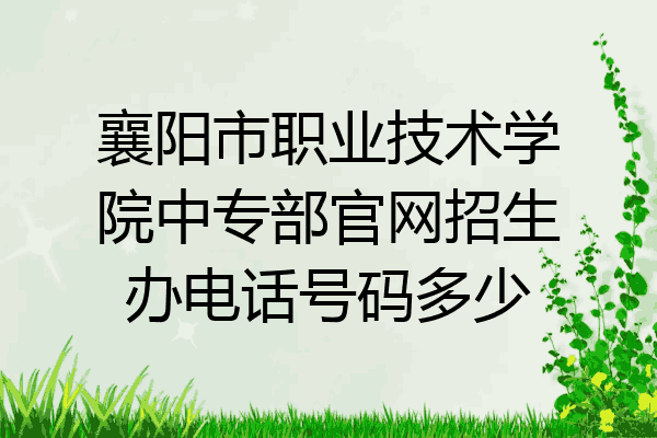 襄阳市职业技术学院中专部官网招生办电话号码多少