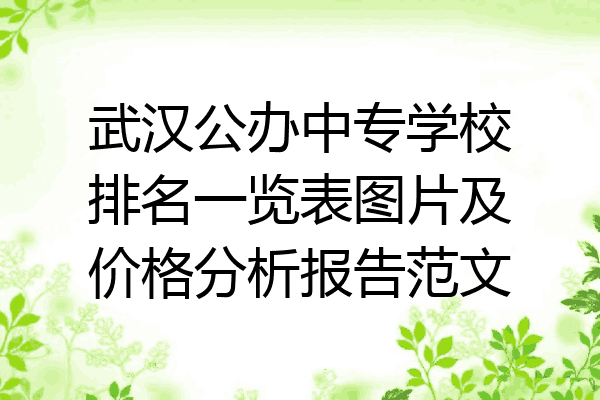 武汉公办中专学校排名一览表图片及价格分析报告范文