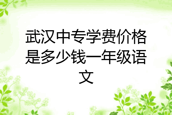 武汉中专学费价格是多少钱一年级语文